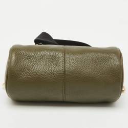 Pre Owned Furla Olive Green Leather Primula Coin Pouch Crossbody Bag