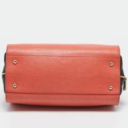 Furla Orange/Black Leather Zip Satchel