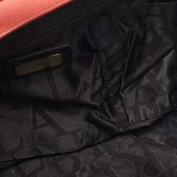 Furla Orange/Black Leather Zip Satchel