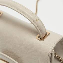Furla Light Beige Leather Mini Metropolis Top Handle Bag
