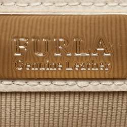 Furla Light Beige Leather Mini Metropolis Top Handle Bag