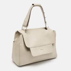 Furla Light Beige Leather Medium Capriccio Top Handle Bag