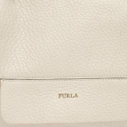Furla Light Beige Leather Medium Capriccio Top Handle Bag