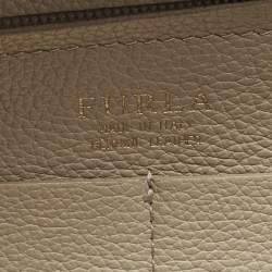 Furla Light Beige Leather Medium Capriccio Top Handle Bag