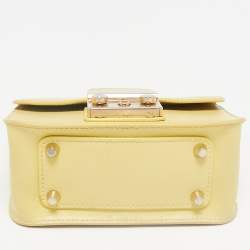 Furla Yellow Leather Mini Metropolis Chain Crossbody Bag