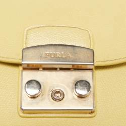 Furla Yellow Leather Mini Metropolis Chain Crossbody Bag