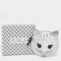 Furla Silver Glitter Zip Coin Purse