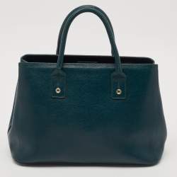 Pre Owned Furla Teal Green Leather Linda Tote