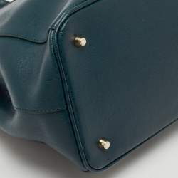 Pre Owned Furla Teal Green Leather Linda Tote