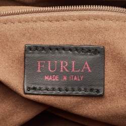 Pre Owned Furla Dark Blue Faux Fur Caos Shoulder Bag