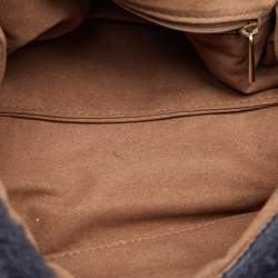 Pre Owned Furla Dark Blue Faux Fur Caos Shoulder Bag