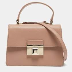 Furla Beige Leather Mini Venere Top Handle Bag
