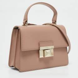 Furla Beige Leather Mini Venere Top Handle Bag