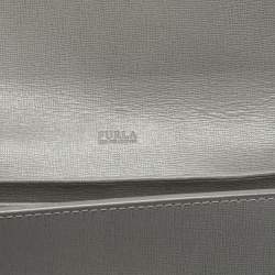 Furla Grey Saffiano Leather Mini Metropolis Crossbody Bag