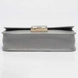 Furla Grey Saffiano Leather Mini Metropolis Crossbody Bag