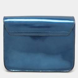 Furla Blue Patent Leather Mini Metropolis Crossbody Bag