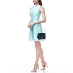 Furla Blue Patent Leather Mini Metropolis Crossbody Bag