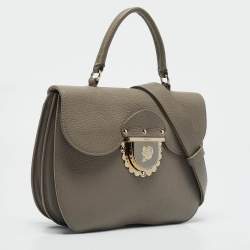 Furla Grey Leather Ducale Top Handle Bag