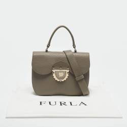 Furla Grey Leather Ducale Top Handle Bag
