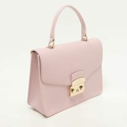Furla Pink Leather Metropolis Top Handle Bag