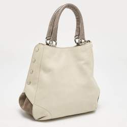 Furla Tricolor Leather and Suede Expandable Tote
