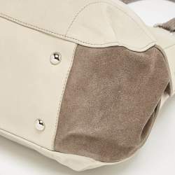 Furla Tricolor Leather and Suede Expandable Tote