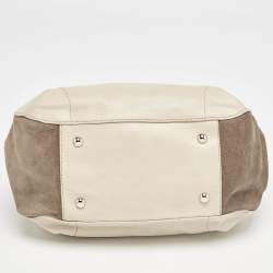 Furla Tricolor Leather and Suede Expandable Tote