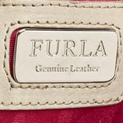 Furla Tricolor Leather and Suede Expandable Tote