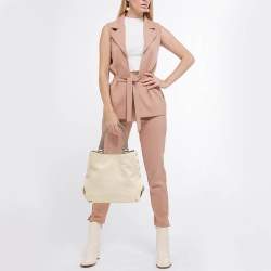 Furla Tricolor Leather and Suede Expandable Tote