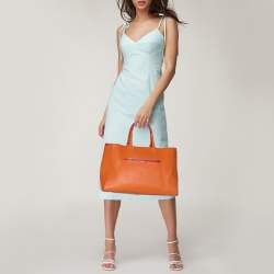Furla Orange/Magenta Leather Tote