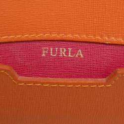Furla Orange/Magenta Leather Tote