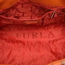 Furla Orange/Magenta Leather Tote