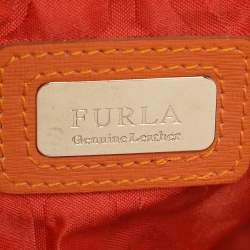 Furla Orange/Magenta Leather Tote