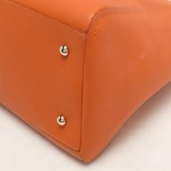 Furla Orange/Magenta Leather Tote