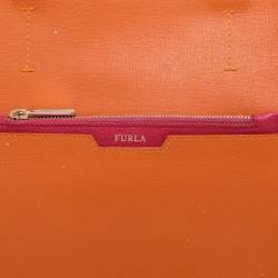 Furla Orange/Magenta Leather Tote