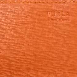 Pre Owned Furla Pink/Orange Leather Flap Wallet