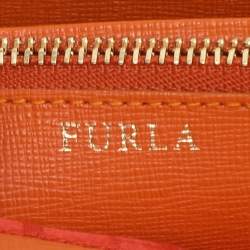 Pre Owned Furla Pink/Orange Leather Flap Wallet