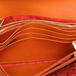 Pre Owned Furla Pink/Orange Leather Flap Wallet