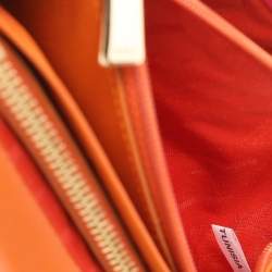 Pre Owned Furla Pink/Orange Leather Flap Wallet