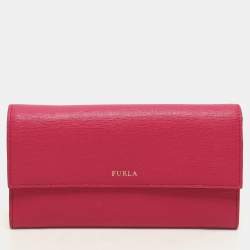 Furla Pink/Orange Leather Flap Wallet