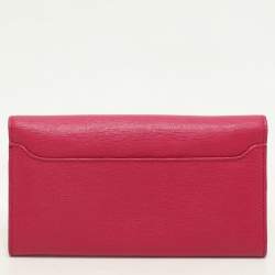 Pre Owned Furla Pink/Orange Leather Flap Wallet