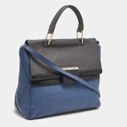 Furla Blue/Grey Leather Artesia Creta Top Handle Bag