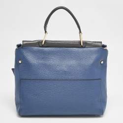 Furla Blue/Grey Leather Artesia Creta Top Handle Bag