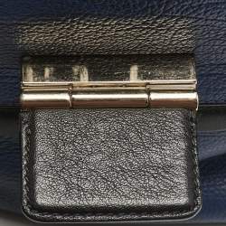 Furla Blue/Grey Leather Artesia Creta Top Handle Bag