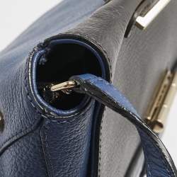 Furla Blue/Grey Leather Artesia Creta Top Handle Bag