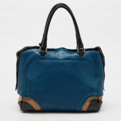 Furla Tri Color Leather Popper Colour Block Satchel