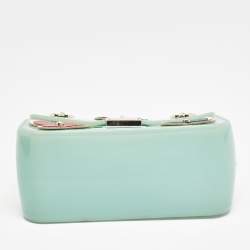 Furla Green Rubber Mini Floral Candy Bon Bon Bag