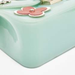 Furla Green Rubber Mini Floral Candy Bon Bon Bag