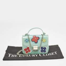 Furla Green Rubber Mini Floral Candy Bon Bon Bag