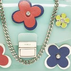 Furla Green Rubber Mini Floral Candy Bon Bon Bag